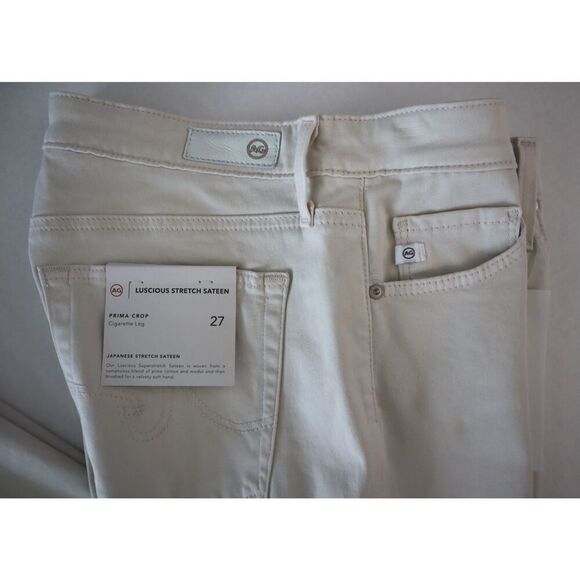 AG Adriano Goldschmied Women Sz 27 Gray/Beige Prima Crop Cigarette Leg Pants - Picture 8 of 10